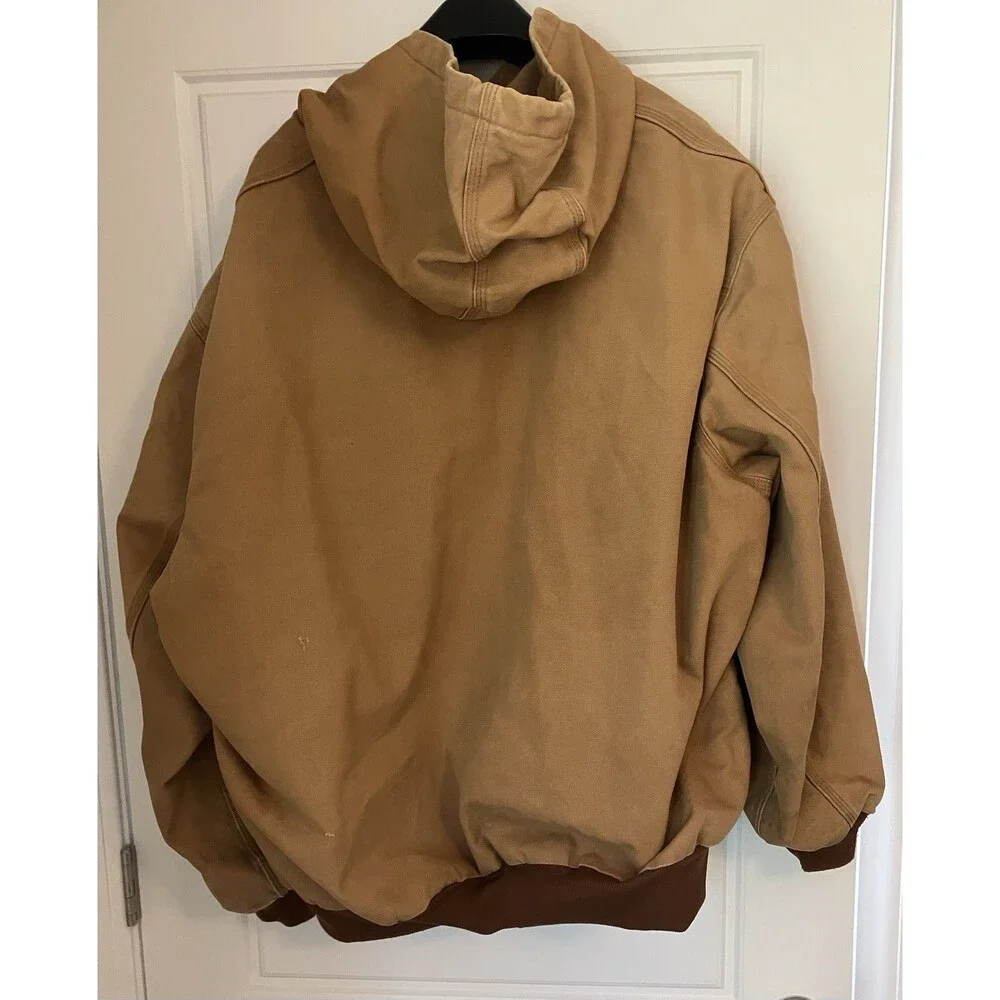 Carhartt Tan Duck Canvas Hooded Jacket J131 BRN Sz 4XL SEE DESC